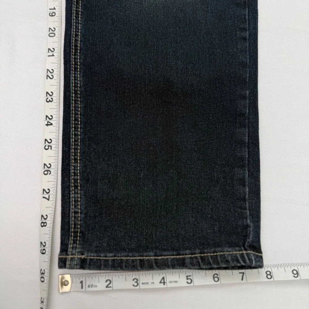 True Rebel Alpha 808 Slim Straight Jeans Mens 36x30 Dark Wash Stretch Denim NEW